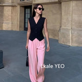 Women's Suit Vest Coat 2025 Spring Summer Sleeveless Retro Style Ladies Blazer Vest Temperament Short Lady Cardigan Waistcoat