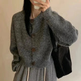 Chunky Cardigan Woman Cozy Button Front Sweater Jacket Long Sleeve Single Breasted Knitted Coat Autumn Winter Casual Knitwear