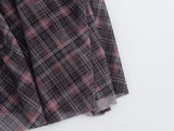 High Waist Retro Chic Plaid Long Skirt 2025 New Elegant Fashion Zipper Summer Skirt Streetwear Y2K A-line Spring Women Skirt