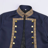 Medieval Men's Colonial Military Double Breasted Stand Collar Uniform Tailcoat Gothic Steampunk Jacket Cosplay Costume Adult