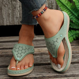 Pbong  Summer Women Wedge Sandals Open Toe Outdoor New Flip Flops Fashion Casual Designer Shoes Slip on Platform Sandals Slides