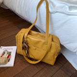 Pbong  Small Short Handle PU Tote Bags for Women Y2K Ladies Shoulder Bag Females Retro Handbags and Purses