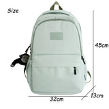 Pbong  Solid Color Backpack Women Multi-pocket College Book Bag Casual Laptop Backpacks Men Schoolbag For Teenage School Bags For Girls