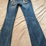 Pbong  Retro American Washed Low Waist Bell Bottom Jeans Women's Y2K Millennium Sexy Lace Trimmed Floor Length Pants