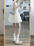 Fashion New Casual Vest Dress for Women Back to School Clothes Korean Style Solid Sleeveless Vintage Vestidos Female Mujers