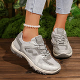 Women's Running Shoes Casual Versatile Sports Sneakers Retro Lace-Up Mesh Upper Comfortable Low Heel All-Season Shoes