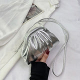 Mini Silver Gold Leather Crossbody Bags for Women Fashion Designer Retro Handbags and Purses Soft Cloud Bag