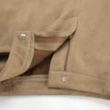 Pbong  New Autumn/Winter Vintage Suede Half Skirt for Women Elegant Commuting Brown Slit Straight Suit Skirt High Waist Long Skirt
