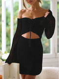 Mesh Crochet Long Beach Shirt Women Solid Cover Up Ladies Long Sleeve Hollow Out Sexy Beachwear Bathers Swim Bathing Suit