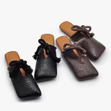Square Toe Slippers Women Flats Mules Shoes for Woman Sandals New Casual Flip Flops Slingback Fashion Retro Dress Mujer Slides