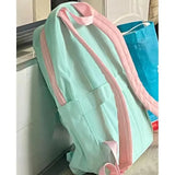 Pbong  New Female Causal Large Capacity Backpacks Colored Contrast Backpack High School Students Schoolbag