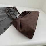 Pbong  Large Capacity Suede Fabric Simple Tote Bag for Women Shoulder Bags Designer Luxury Brand Handbags and Purses