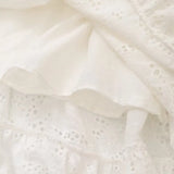 Fashion Hollow Out Embroidery Long Dress 2025 New V-neck Vacation Beach White Women Dress Fashion Chic Summer Female Clothing