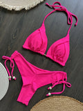 New Sexy Triangle Bathing Suit for Women Brazilian Bikinis Halter Swimwear Push Up Swimsuit Metal Chain Beach Bikini Set
