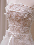 Retro Style Lace Bridal Gown Sleeveless A-Line Long Dress Floral Handmade Embroidery mid Waist for Wedding Entrance Ceremony