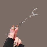 Vintage Moonstone Butterfly Hair Sticks for Women Fashion Metal Hanfu Hairpin Disk Hair Chopsticks Hair Accessories