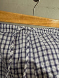Navy Plaid Tank Shorts 2 Piece Sets Woman Lace Trim Buttons Lace-up Camis+Drawstring Sweatshorts Vintage Sweet Home Cotton Set
