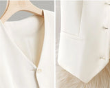 Women's Vest Coat 2025 Spring Autumn High-end Sleeveless Ladies Suit Vest Jacket Temperament Fashion Lady Blazer Horse Clip