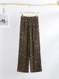 Y2k Leopard Print Women Pants  Spring Chic Loose High Waist Wide Leg Panther Pant Ladies Fashion High Street Jean Trousers