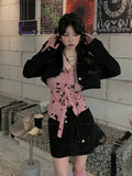 Korean Fashion Designer Butterfly Y2k Fashion Women Shirts Blouses Long sleeve Top Elegant Youth Clothing Sexy Shirt