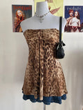 2000s New Fashion Hot Girls Casual Leopard Print Tube Top Punk EMO Rock Aesthetic Crop Top Y2K Harajuku Retro Women's Streetwear