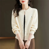Autumn/Winter 2025 Korean Version Fashion Women's Knitting Cardigan Sweater Design Sense Versatile Femme Bottoming Tops