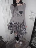 Japanese Style Harajuku Striped Skirt Women Vintage Gothic Y2k Grunge Mini Skirt Punk Irregular Streetwear Short Skirts