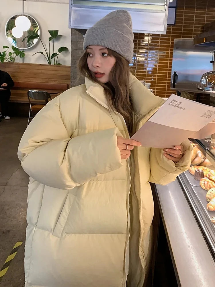 Winter Down Jacket Oversized Women's Long Parka  Korean Cotton Padded Jacket Warm Puffer Coat Female Windproof Snow Outwear
