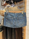 Vintage Denim Straight Mini Skirts Women Sexy Low Waist Pockets A-line Short Faldas Casual Streetwear Summer Cotton Skirt Y2k