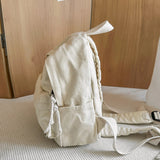 Pbong  100% Cotton Small Backpacks Women Solid Canvas Little Leisure Or Travel Bags Cute Cloth Child School Bags Shoulder Green Package