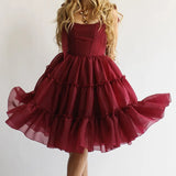 Pbong  Kawaii Girl Birthday Party Ball Gown Dress Women Vintage Tie Up Strap A-line Dress Cute Ruffles Multi-layers Goth Lolita Dress