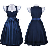 Women Dirndl Dress For Medieval Style German Oktoberfest Bavarian Dress and Top with Apron Costume Halloween Dress for Female