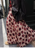 Large Polka Dot Print Pleat Long Skirt Elastic Waist Fashion Sprint Women Skirt A-line Loose Streetwear Summer Skirt 2025 New