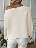 Minimalist Off-Shoulder Pullover Long-Sleeved Knitted Sweater New Style Comfortable Soft Winter Women's Knitwear