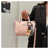 Pbong  Fashionable Soft Leather Bucket Bag Women's Crossbody Shoulder Bag Korean Style Simple Casual Commuting Handbag
