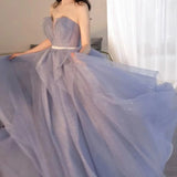 Pbong  Purple Fluffy Skirt New Evening Dress Banquet Femininity Is Simple and Generous Formal Dress Women Elegant Evening Dresses