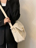 Fashion Corduroy Women Purse Shoulder Bags Solid Color Ladies Winter Furry Crossbody Bags Casual Plush Female Tote Handbags