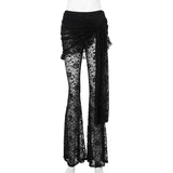 New Arrival Gothic Style Vintage Black Double-layered  Crop Top for Women Summer