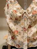 Y2k Japanese Style Hot Girl Slim Tanks 2000s Harajuku Vintage Sexy Camis Summer French Elegant Print Floral Sleeveless Tops Chic