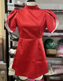 Pbong  Elegant White Bow Mini Skirt With Half-High Neck And Three-Dimensional Bow Back Hollow Short Dress Summer Party Women's Dress