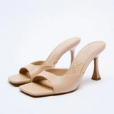 Sandalias De Mujer Brand Women Shoe Summer Simplicity High Heel Sandals Elegant Woman Heeled Shoe Fashion Slippers Designer Shoe