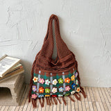 Women Knitted Hobo Tote Bag Big Knit Shoulder Bags Large Capacity Daily Shopping Travel Handbags and Purses Summer New
