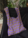 Pbong  Causal Commuter Canvas Shoulder Bags Purple Yellow Color Blocked Large Capacity Commuter Tote Bag New