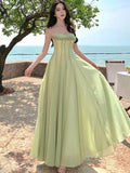 Women Retro Sexy Sleeveless Backless Ruffles Pleated Slip Dresses French Elegant Party Evening Long Dress Chic Holiday Vestidos