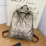 Pbong  Large Capacity Cotton Coat Backpack Women's Fashionable Schoolbag Simple Travel Backpack for College Students
