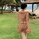 Summer Swimsuit Women's Sexy Bikini Set Holiday Style Sexy Sunscreen Swimsuit Cover Skirt Beach Women's Sexy Three Piece Set