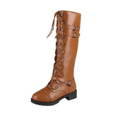 Pbong  Autumn and winter new solid color wear-resistant non-slip boots long boots big size female boots knight boots female