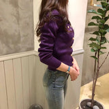 Woman Cardigan Long Sleeve Button Down Sweater Knitted Coat Single Breasted Crop Knit Jacket Tops Ladies Autumn Winter Fashion