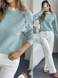 New lace round neck pullover long sleeved autumn and winter knitted sweater