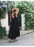 Vacation Loose A-line Long Dress Cotton Linen Ruffles Sweet Chic Women Dress 2025 New Solid Color Boho Summer Woman Clothing